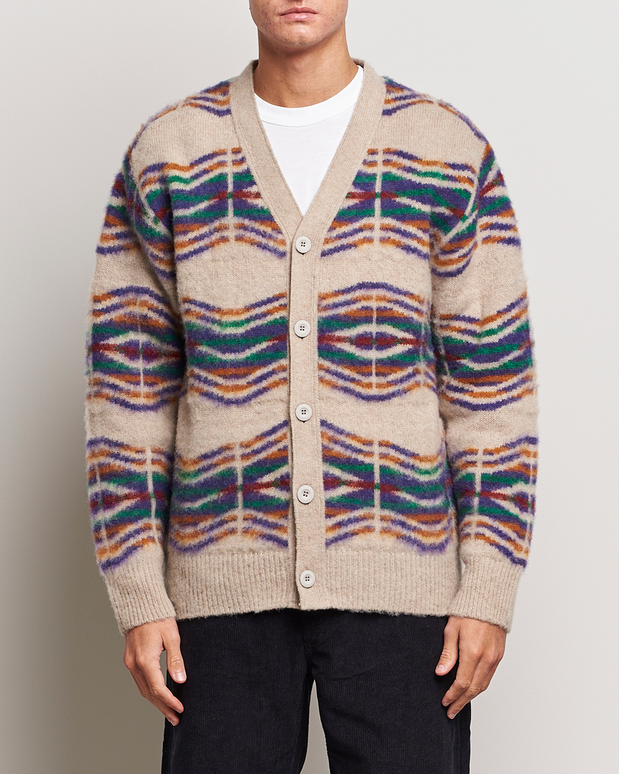 Herre | Gensere | Howlin' | Brushed Wool Pattern Cardigan Biscuit
