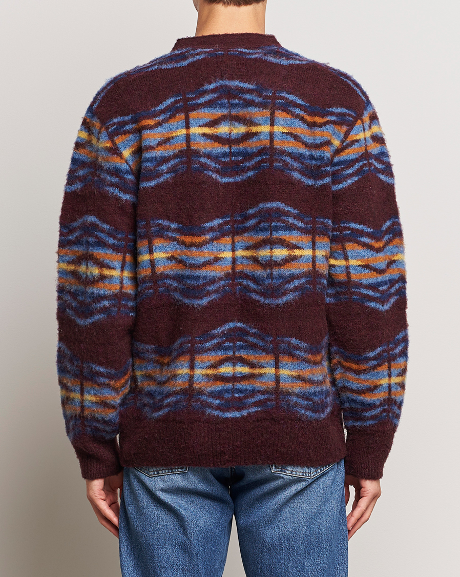 Herre | Gensere | Howlin' | Brushed Wool Pattern Cardigan Bordeaux