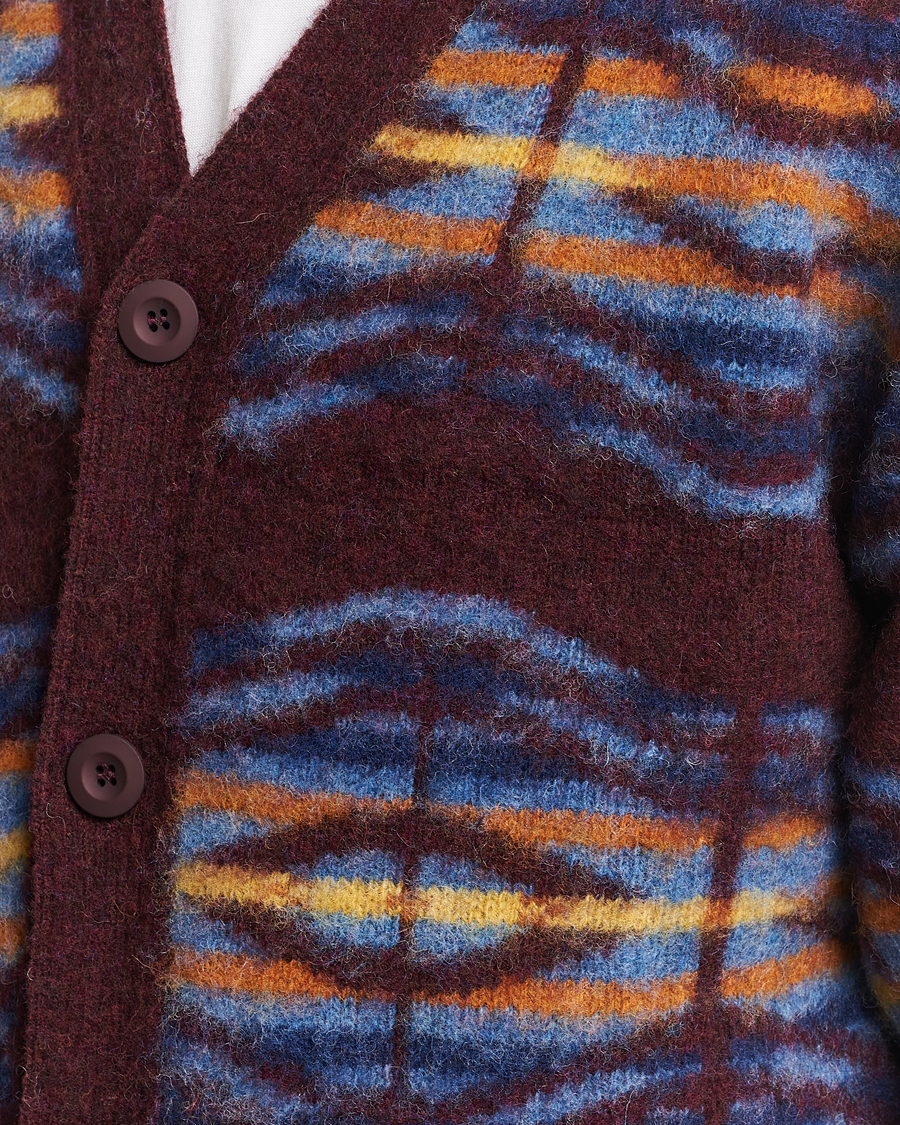 Herre | Gensere | Howlin' | Brushed Wool Pattern Cardigan Bordeaux