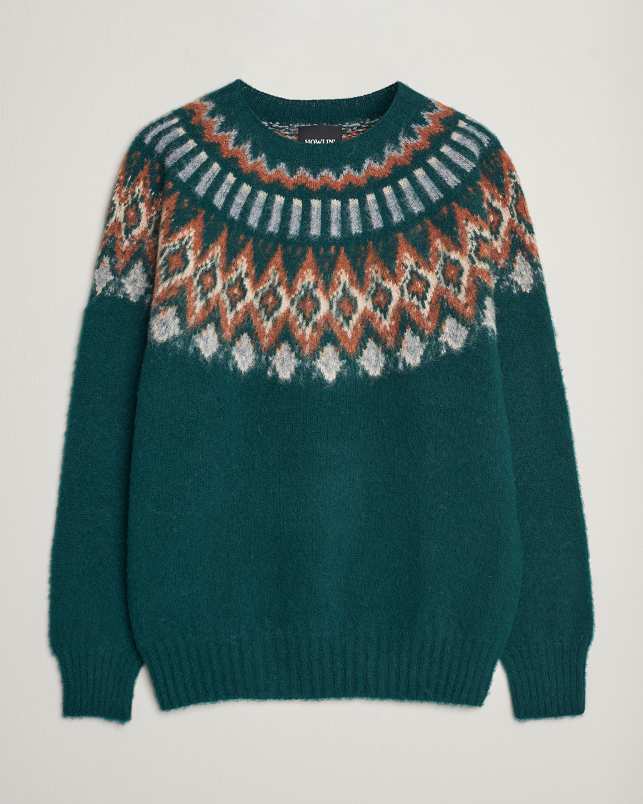 Herre | Gensere | Howlin' | Brushed Wool Fair Isle Crew Sweater Forest