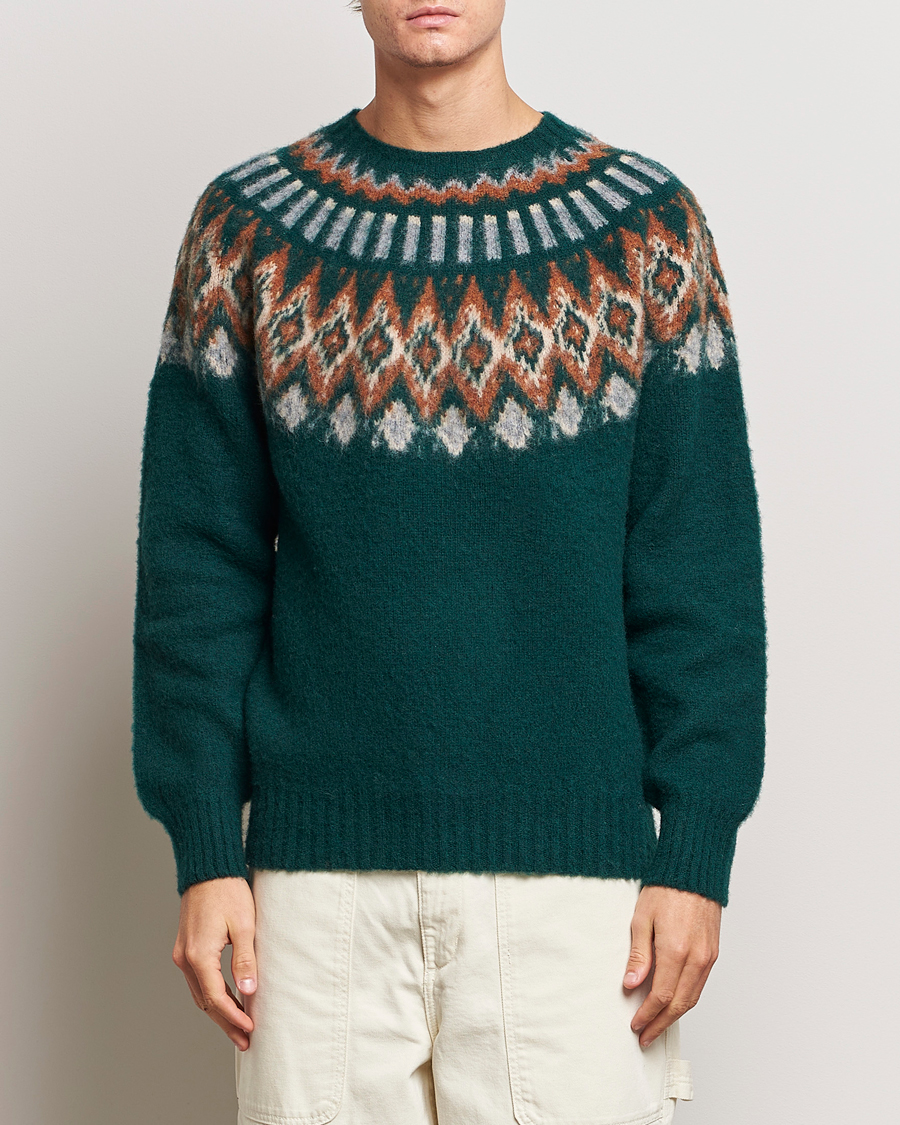 Herre | Gensere | Howlin' | Brushed Wool Fair Isle Crew Sweater Forest