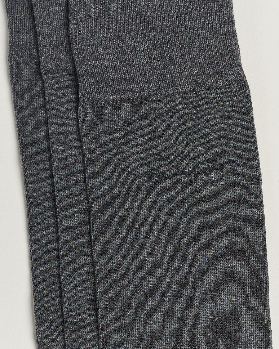 Herre | Undertøy | GANT | 3-Pack Cotton Socks Charcoal Melange