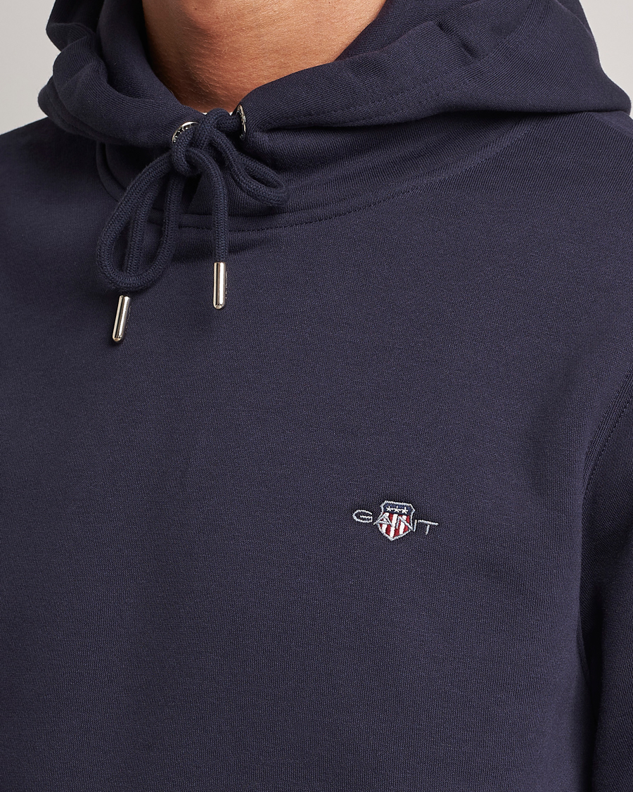 Herre | Gensere | GANT | Original Shield Logo Hoodie Evening Blue