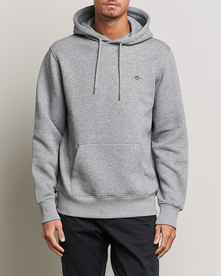 Herr |  | GANT | Original Shield Logo Hoodie Grey Melange