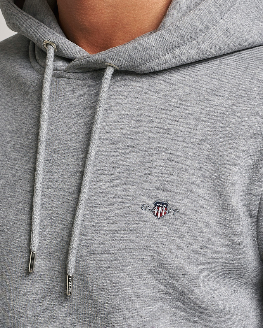 Herre | Gensere | GANT | Original Shield Logo Hoodie Grey Melange