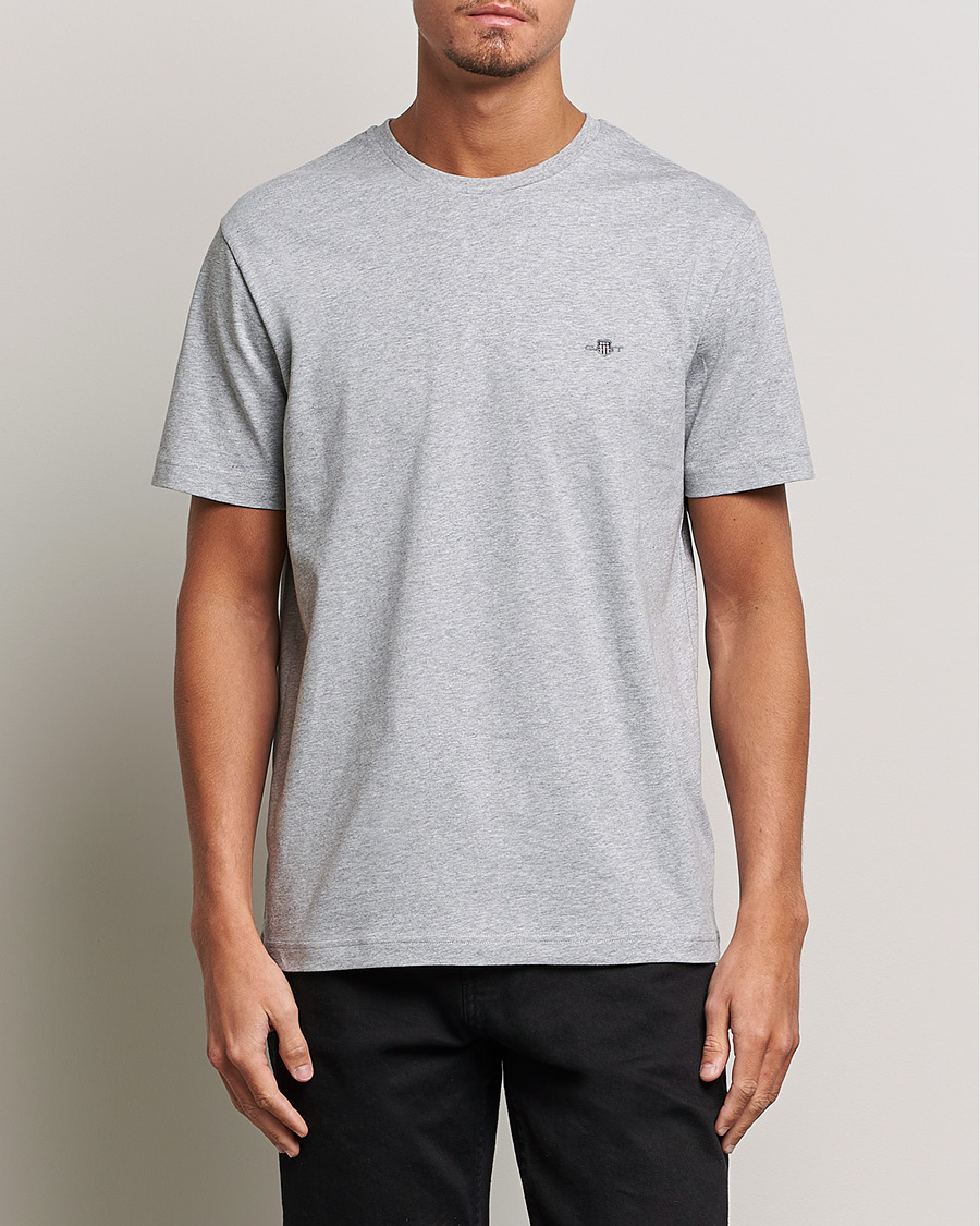 Herre | Kortermede t-shirts | GANT | The Original Solid T-Shirt Grey Melange