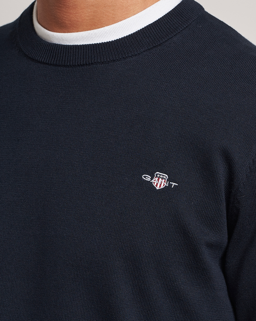 Herre | Gensere | GANT | Classic Cotton Crew Neck Evening Blue