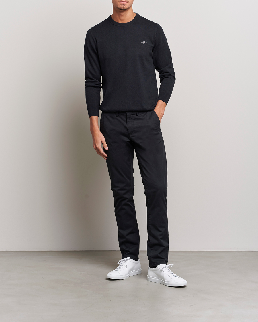 Herre | Gensere | GANT | Classic Cotton Crew Neck Black