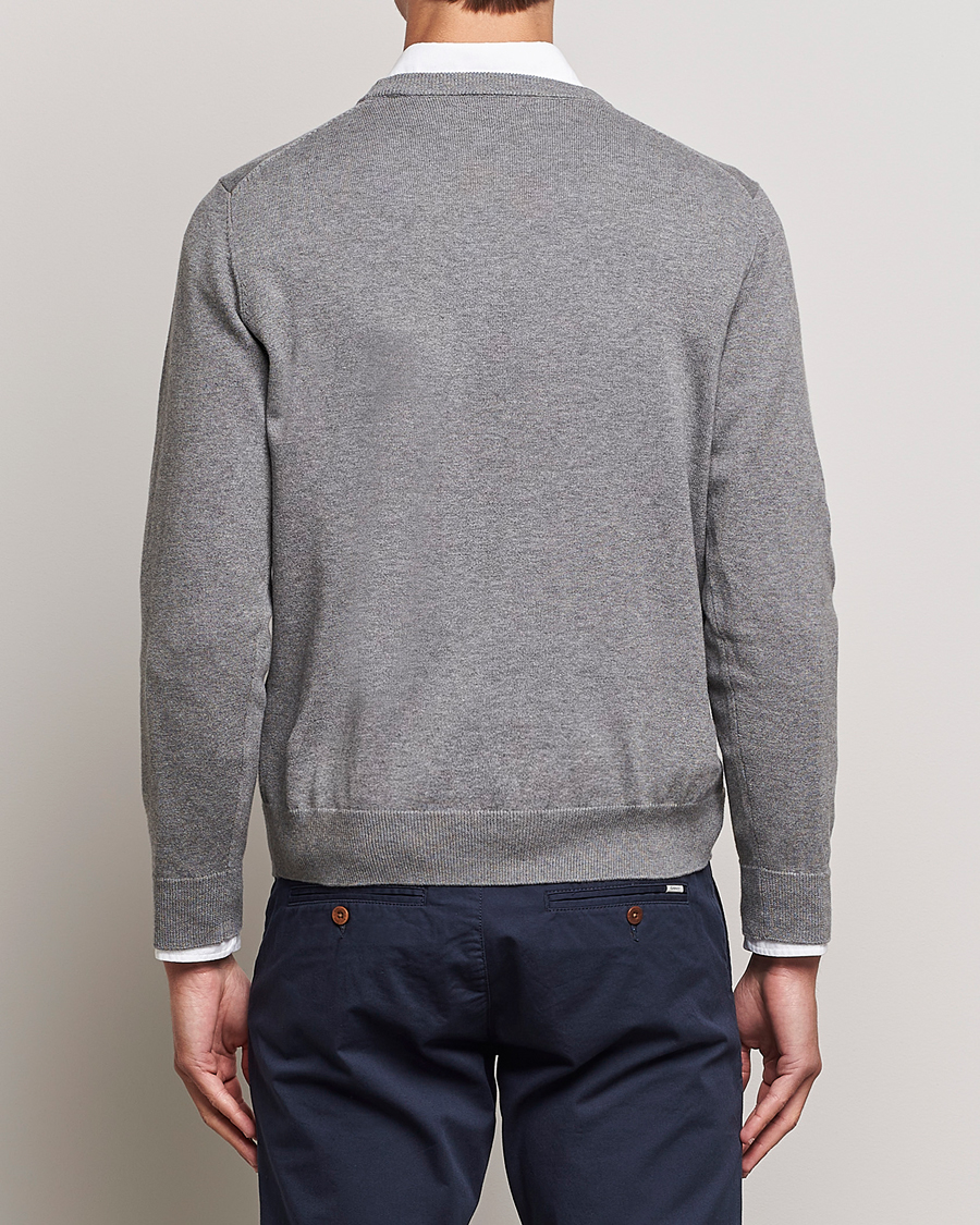 Herre | Gensere | GANT | Classic Cotton Crew Neck Dark Grey Melange