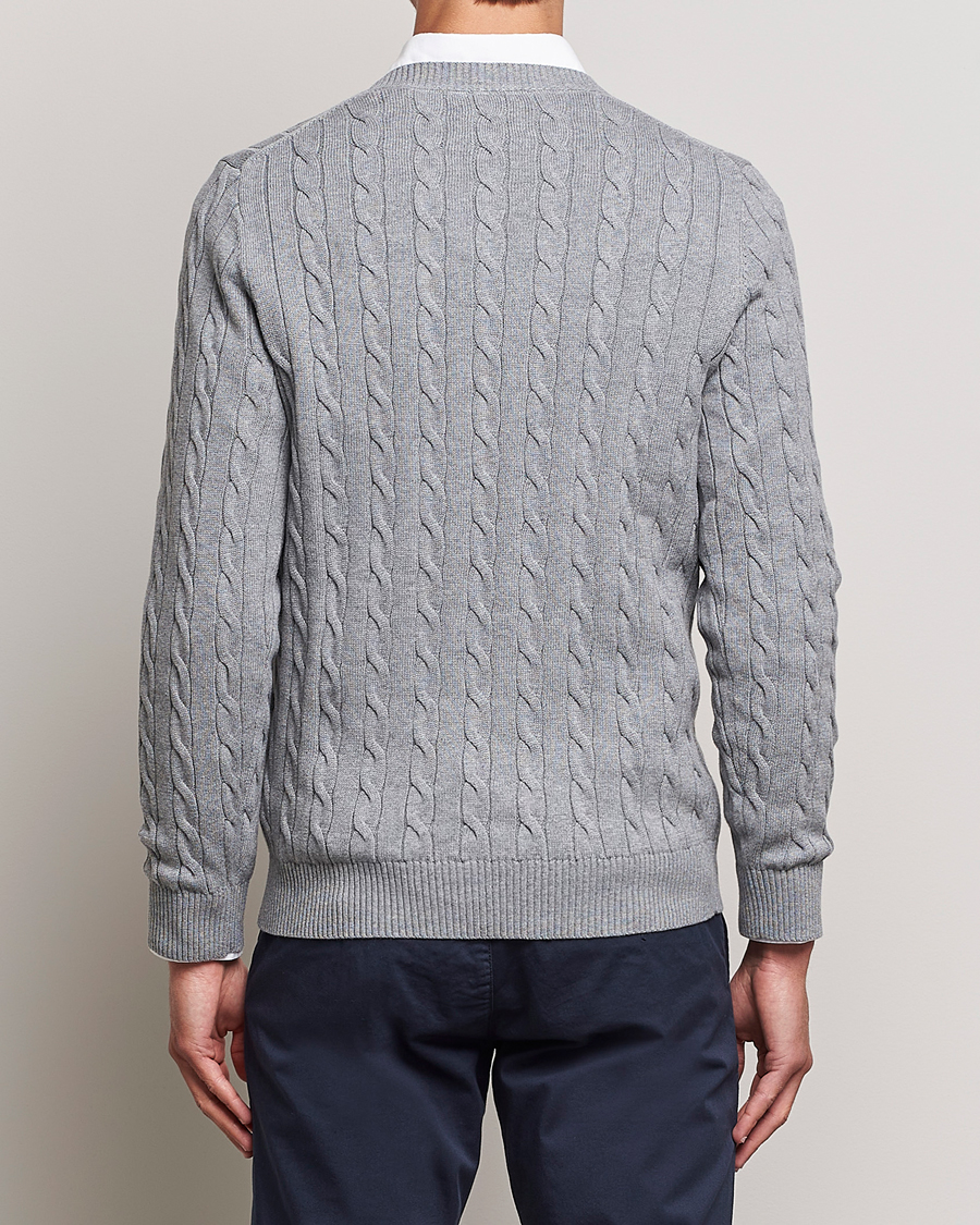 Herre | Gensere | Gant | Cotton Cable Crew Neck Grey Melange