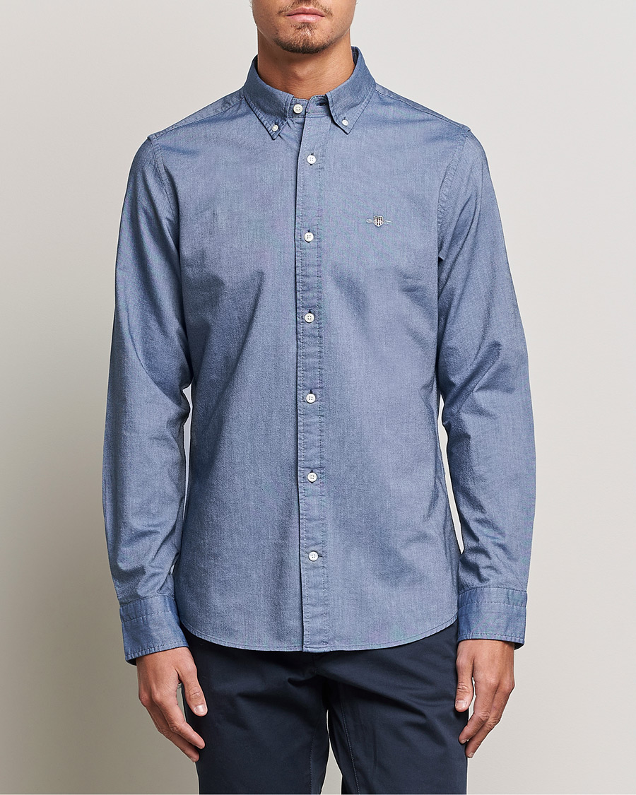 Herre | Wardrobe basics | GANT | Slim Fit Oxford Shirt Persian Blue