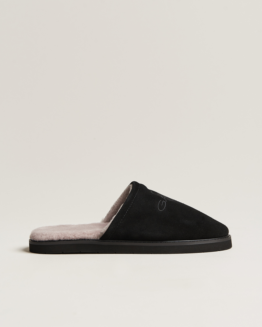 Herre | GANT Tamaware Suede Slippers Black | GANT | Tamaware Suede Slippers Black