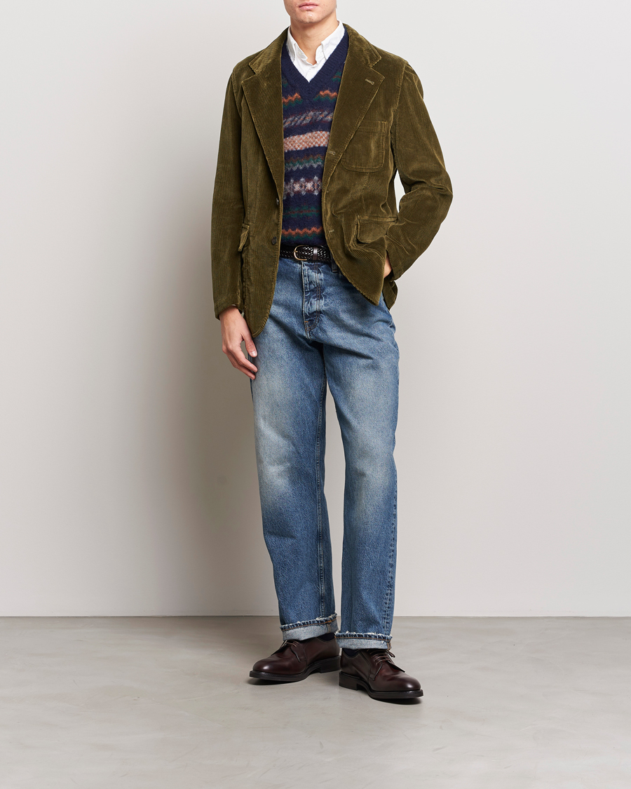 Herre | Dressjakker | Drake's | MKI Games Corduroy Blazer Green