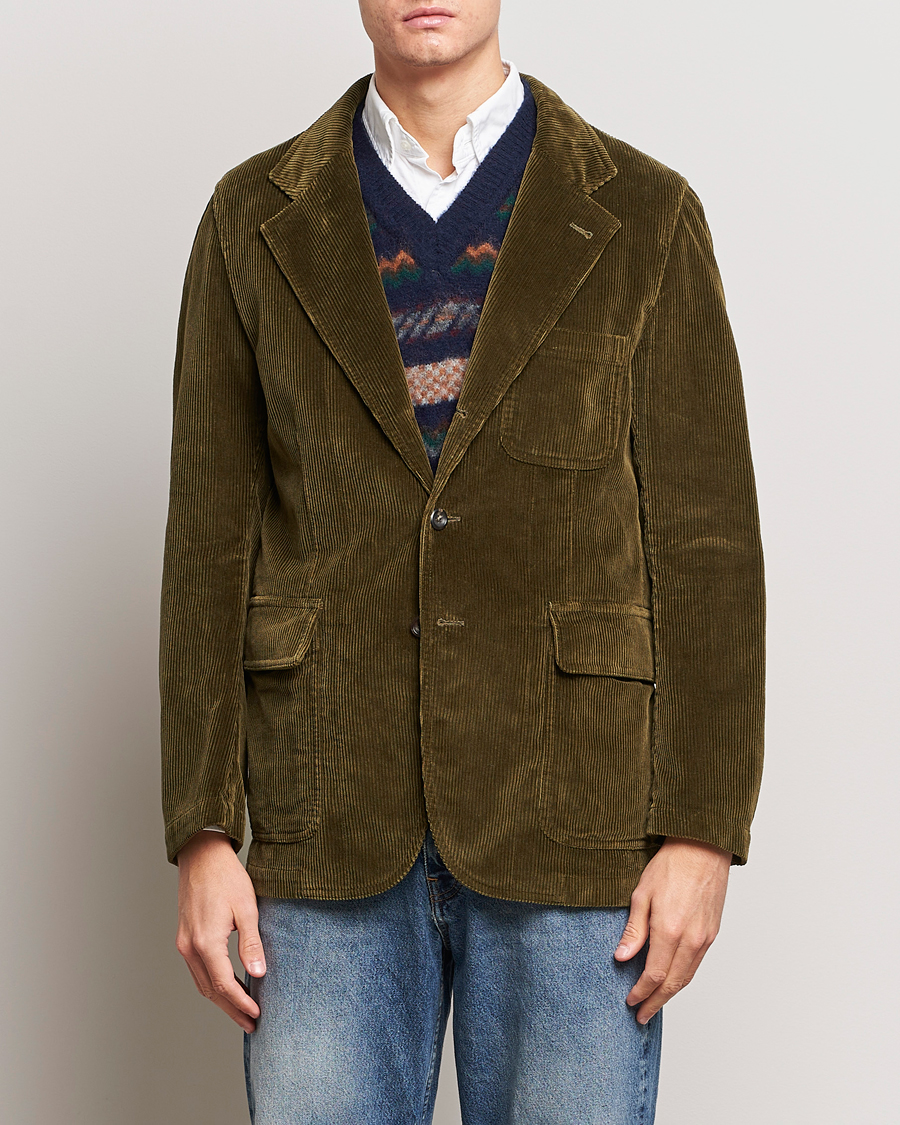 Herre | Dressjakker | Drake's | MKI Games Corduroy Blazer Green