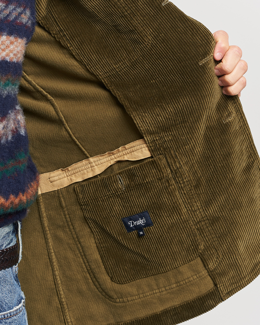 Herre | Dressjakker | Drake's | MKI Games Corduroy Blazer Green