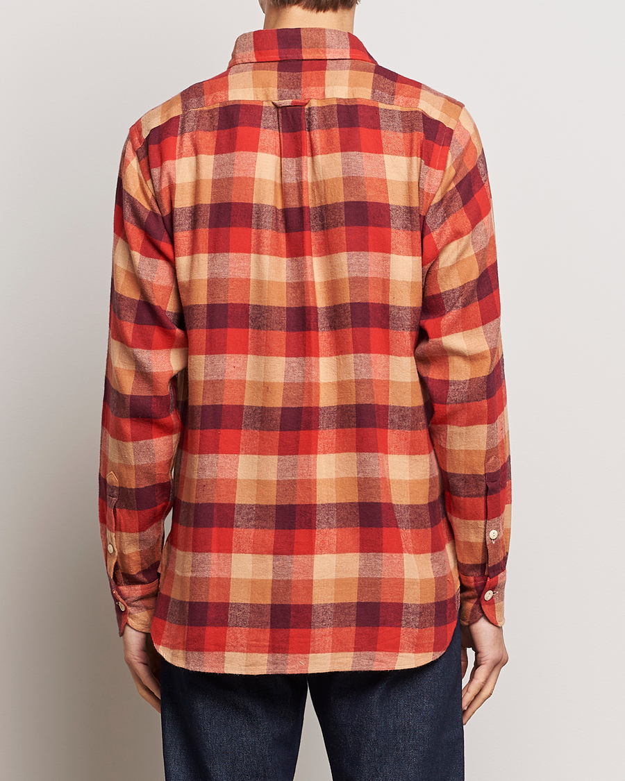 Herre | Skjorter | Drake's | Brushed Madras Checked Work Shirt Red