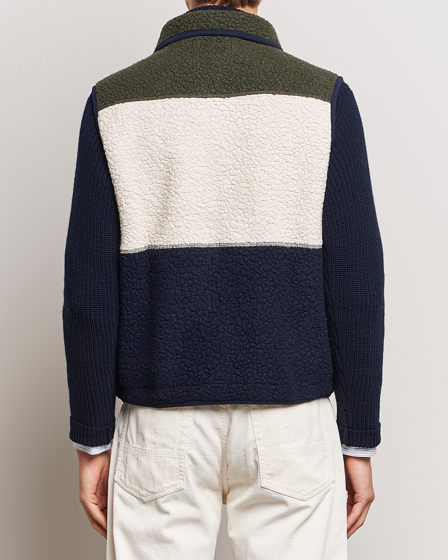 Herre | Vester | Drake's | Colourblock Boucle Zip Fleece Vest Multi