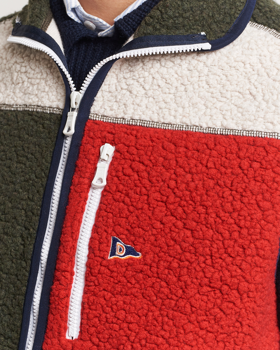 Herre | Vester | Drake's | Colourblock Boucle Zip Fleece Vest Multi