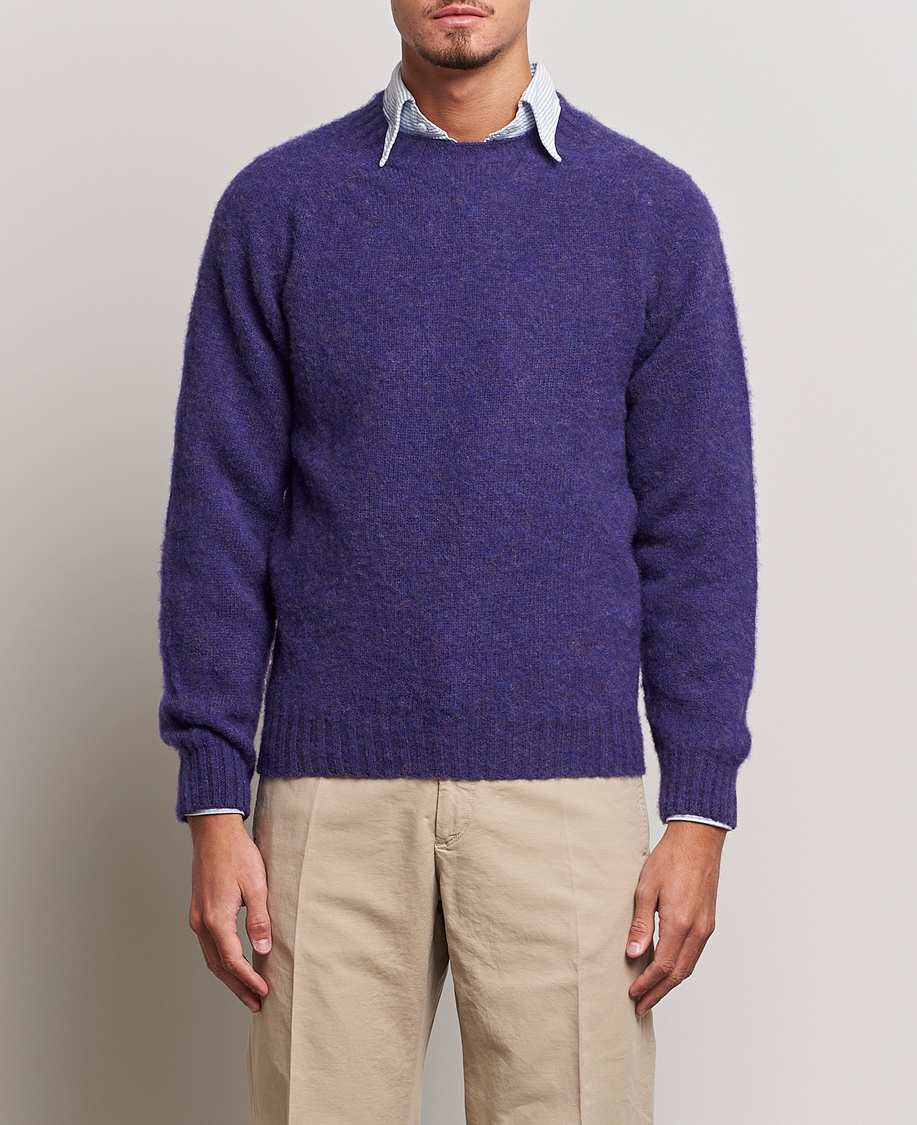 Herre |  | Drake's | Brushed Shetland Crew Purple