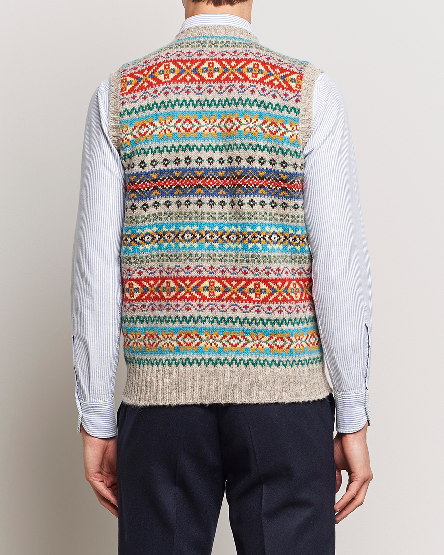 Herre | Gensere | Drake's | Fairisle Print Wool Vest Multi