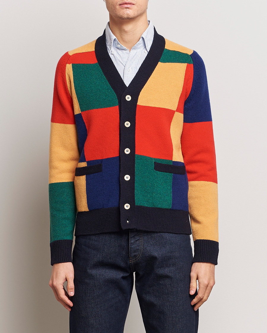 Herre | Gensere | Drake's | Patchwork Cardigan Multi