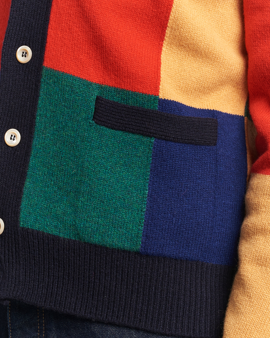 Herre | Gensere | Drake's | Patchwork Cardigan Multi