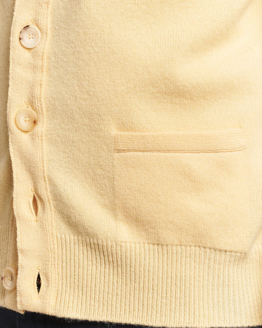 Herre | Gensere | Drake's | Lambswool Vest Cardigan Yellow
