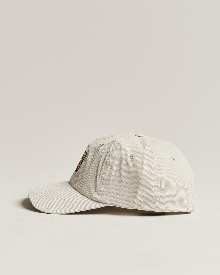 Herre | Drake's Square Font Cord Baseball Cap Silver Grey | Drake's | Square Font Cord Baseball Cap Silver Grey