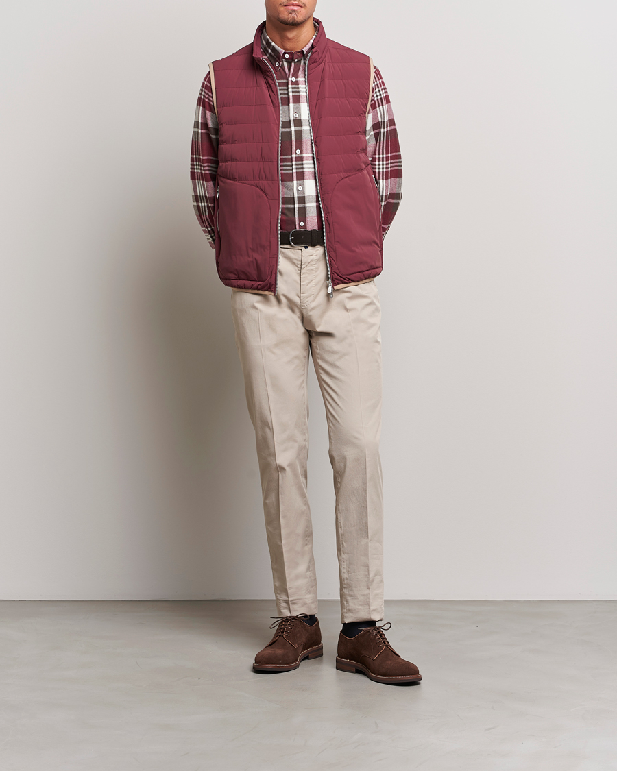 Herre | Jakker | Brunello Cucinelli | Nylon Down Vest Burgundy