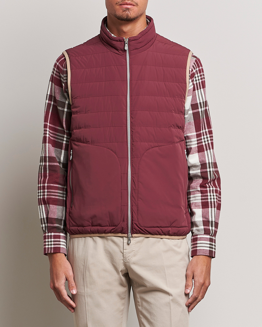 Herre |  | Brunello Cucinelli | Nylon Down Vest Burgundy