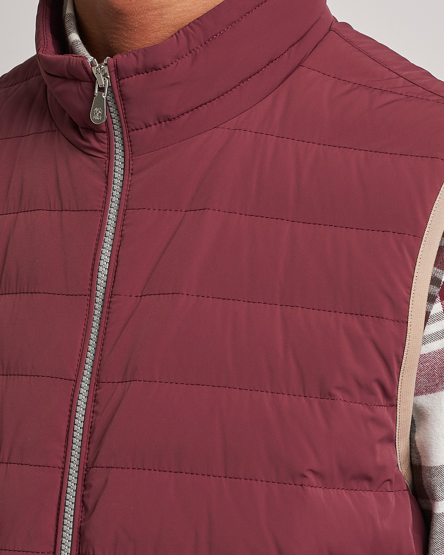 Herre | Jakker | Brunello Cucinelli | Nylon Down Vest Burgundy