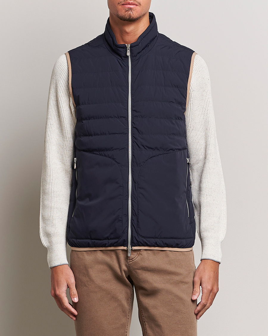 Herre | | Brunello Cucinelli | Nylon Down Vest Navy