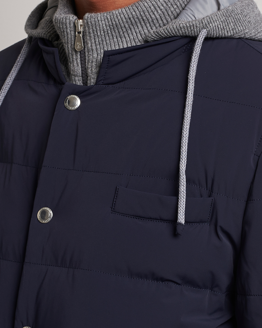 Herre | Jakker | Brunello Cucinelli | Nylon Down Blazer Jacket Navy