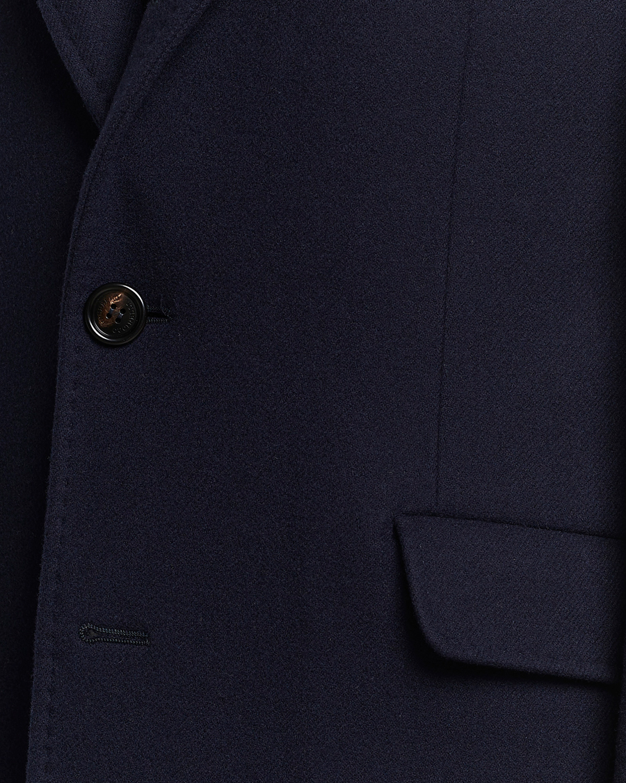 Herre | Jakker | Brunello Cucinelli | Wool/Cashmere Single Breasted Coat Navy