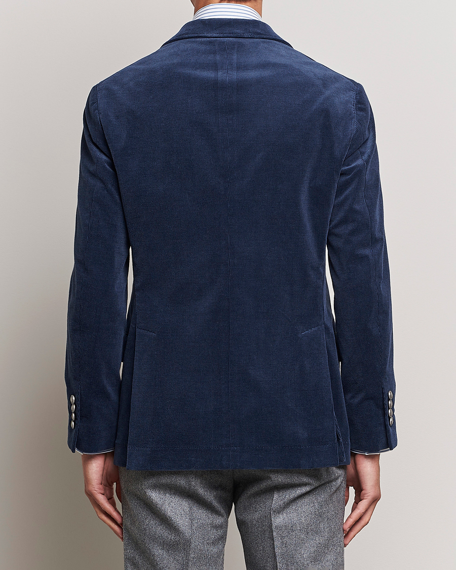 Herre | Dressjakker | Brunello Cucinelli | Double Breasted Corduroy Blazer Royal Blue