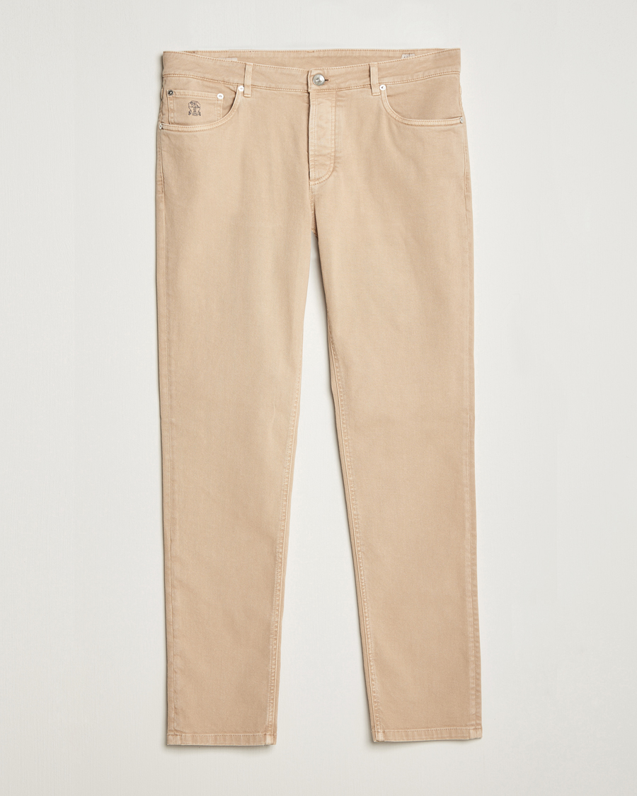 Herre | Bukser | Brunello Cucinelli | Traditional Fit 5-Pocket Pants Beige