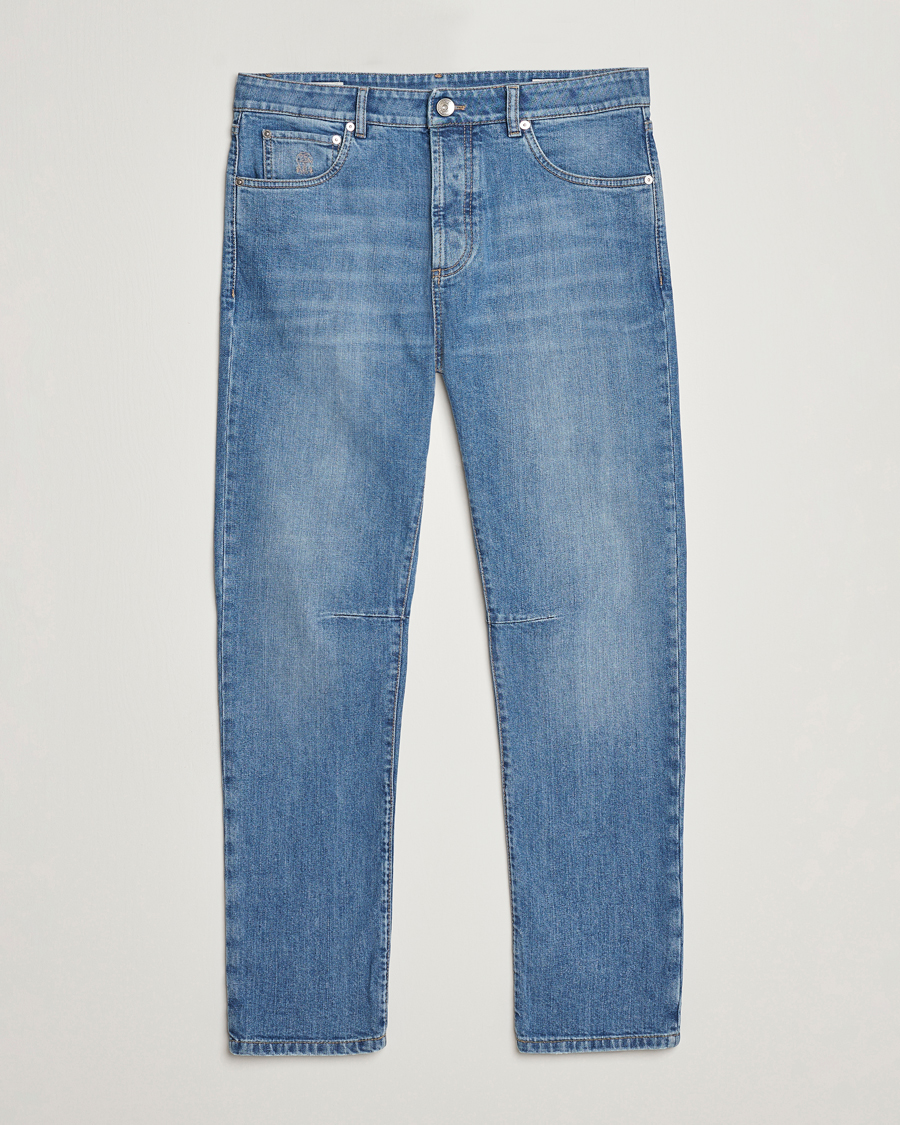 Herre | Relaxed fit | Brunello Cucinelli | Leisure Fit Jeans Medium Blue Wash