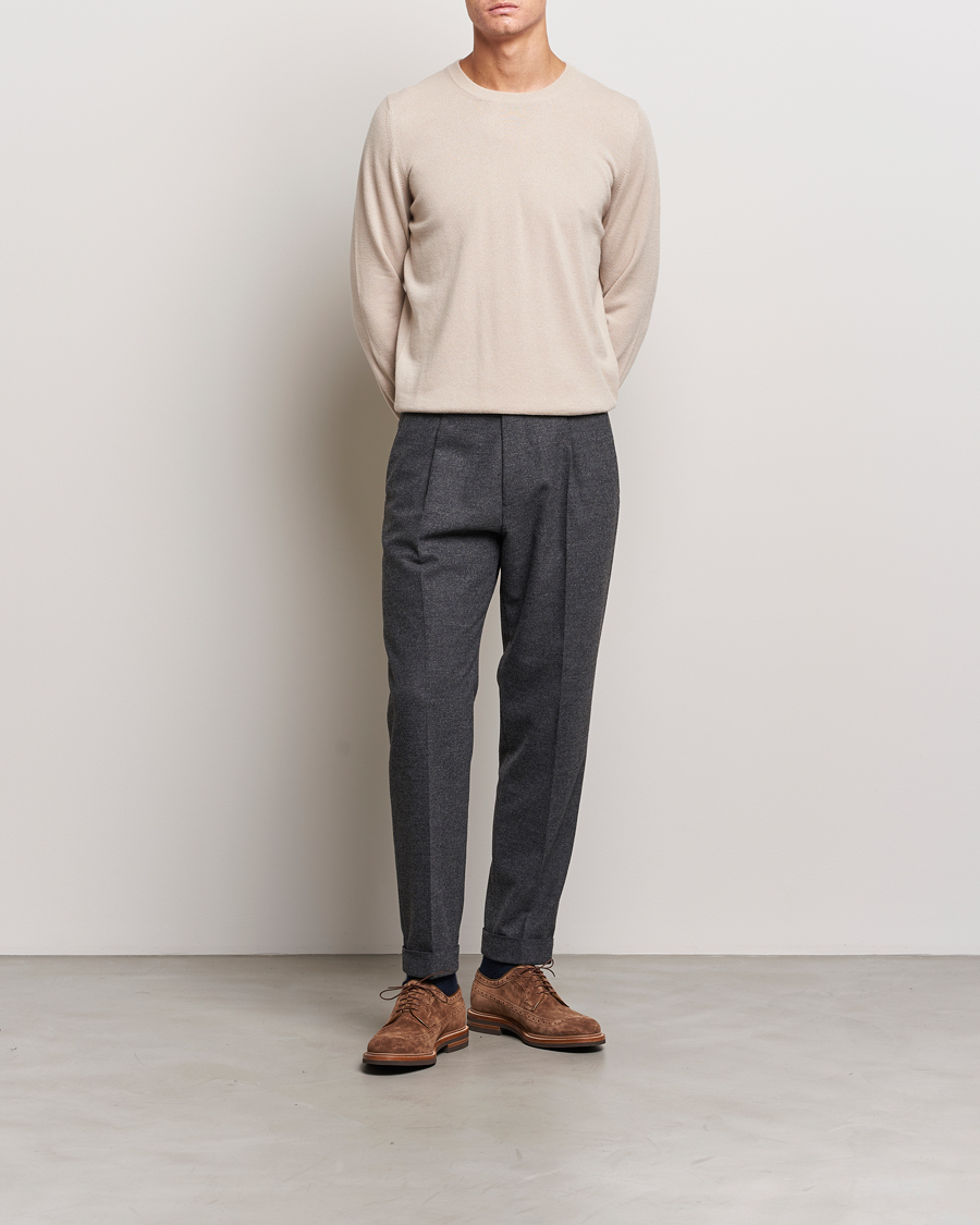 Herre | Gensere | Brunello Cucinelli | 2 Ply Cashmere Pullover Beige