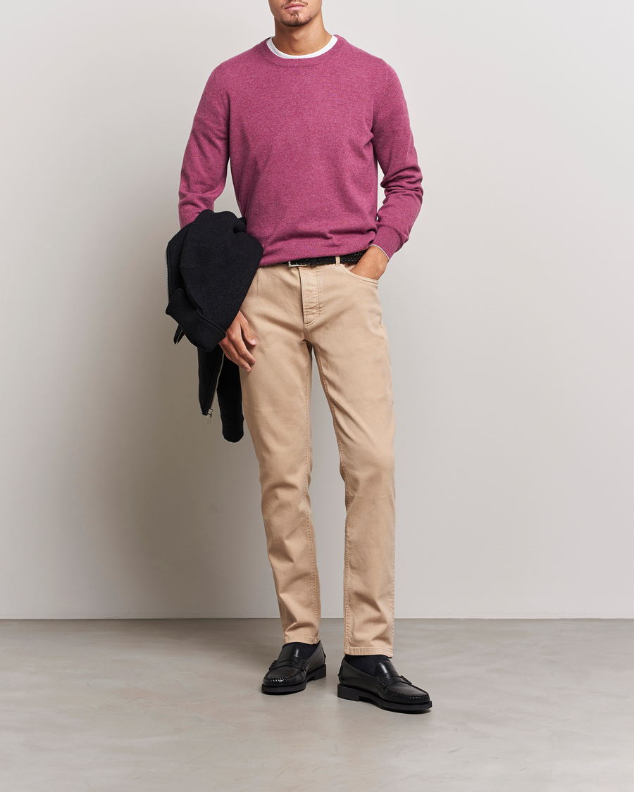 Herre | Gensere | Brunello Cucinelli | 2 Ply Cashmere Pullover Burgundy