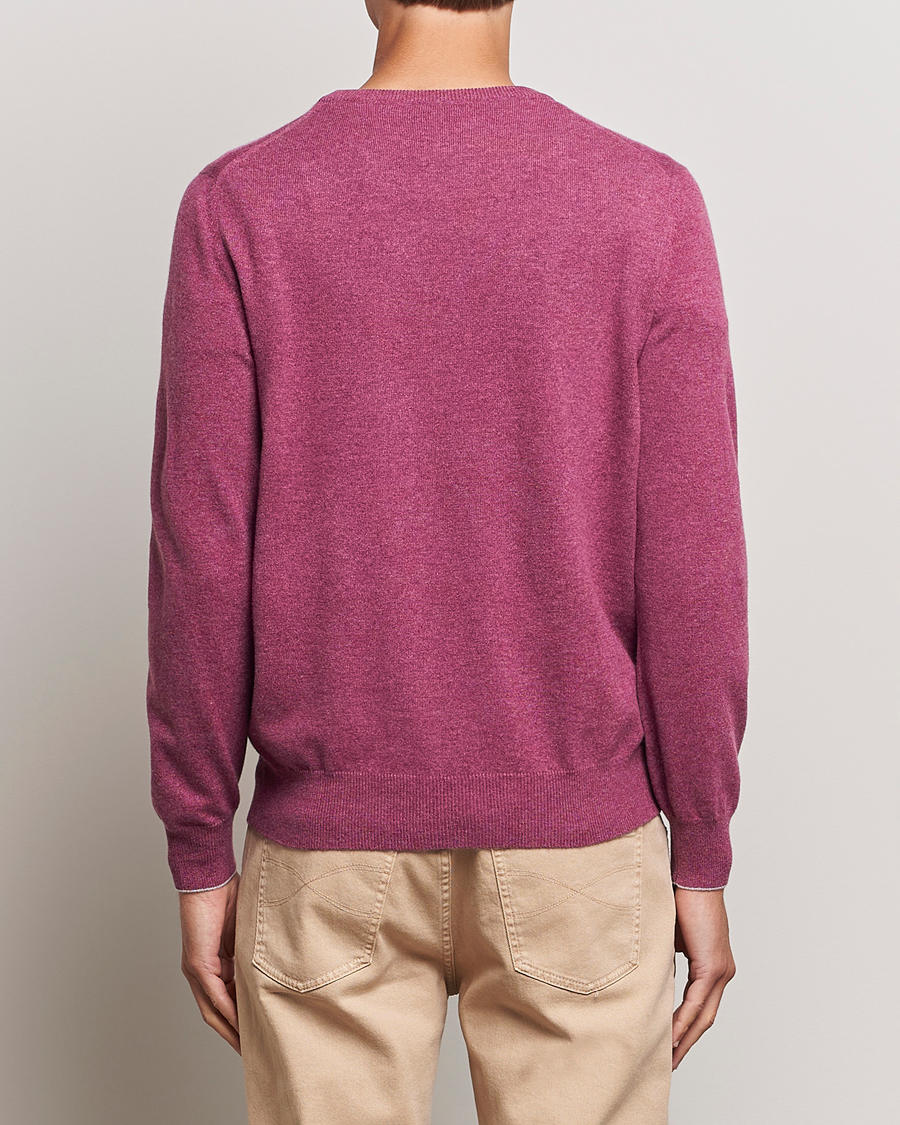 Herre | Gensere | Brunello Cucinelli | 2 Ply Cashmere Pullover Burgundy