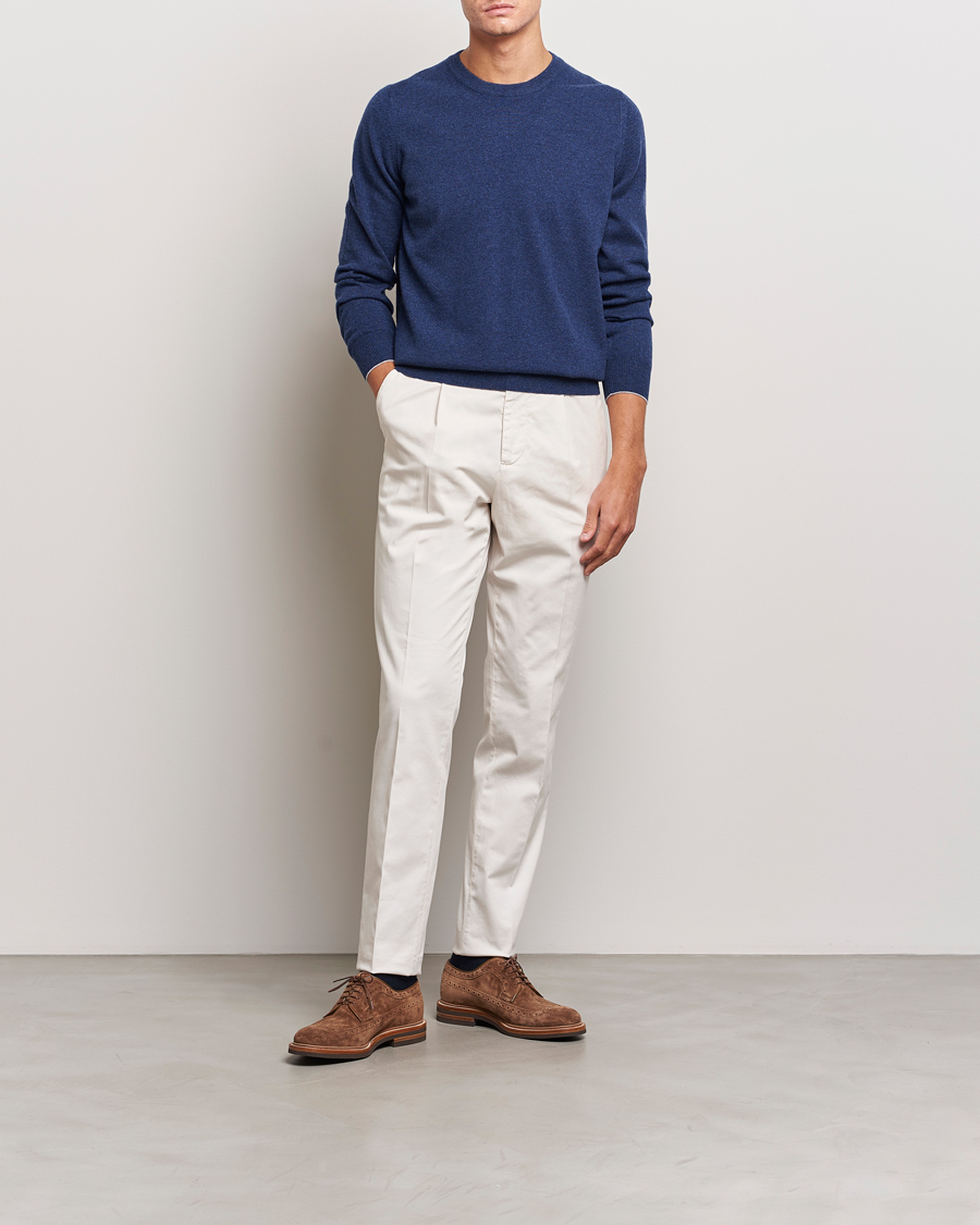 Herre | Gensere | Brunello Cucinelli | 2 Ply Cashmere Pullover Dark Blue