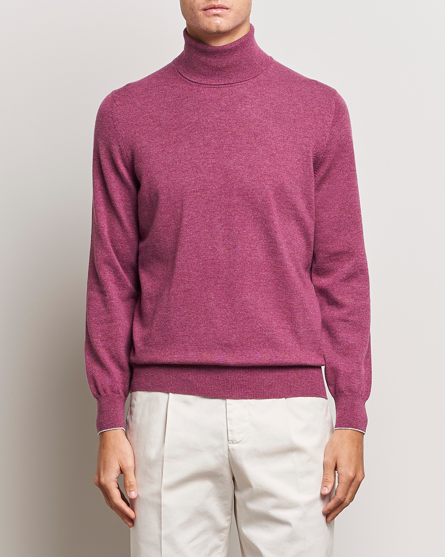 Herre |  | Brunello Cucinelli | 2 Ply Cashmere Rollneck Burgundy