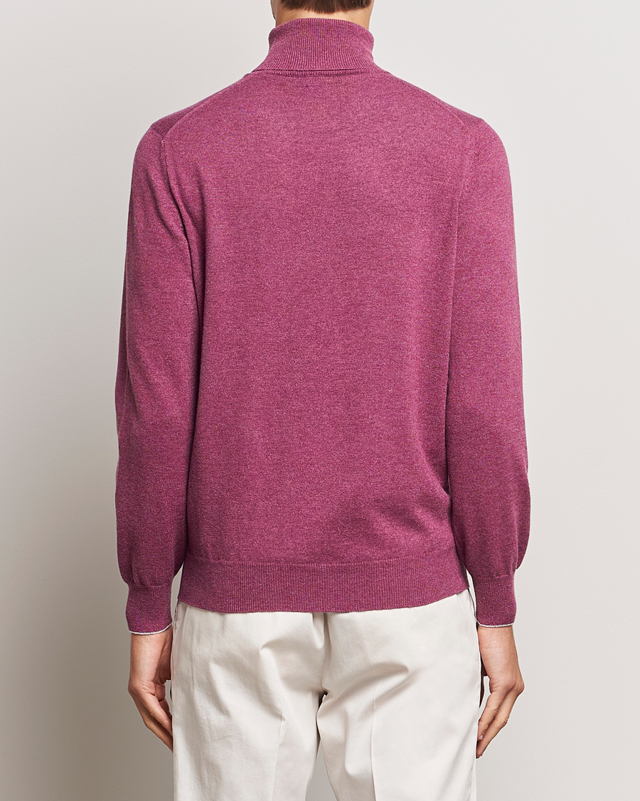 Herre | Gensere | Brunello Cucinelli | 2 Ply Cashmere Rollneck Burgundy