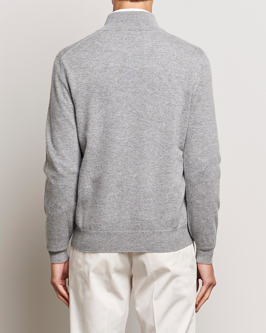 Herre | Gensere | Brunello Cucinelli | 2 Ply Cashmere Half Zip Light Grey