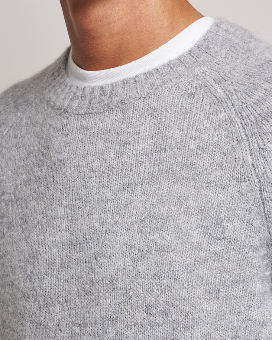 Herre | Gensere | Brunello Cucinelli | Fluffy Crew Neck Sweater Light Grey