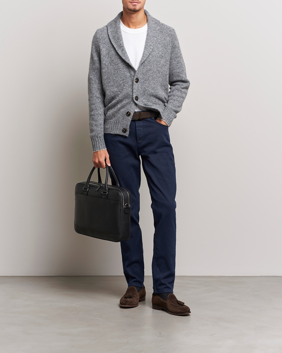 Herre | Gensere | Brunello Cucinelli | Fluffy Shawl Collar Cardigan Grey Melange