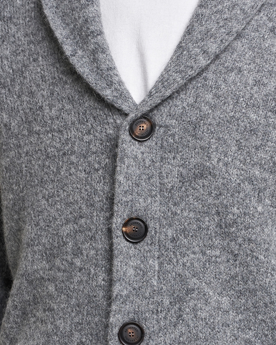 Herre | Gensere | Brunello Cucinelli | Fluffy Shawl Collar Cardigan Grey Melange