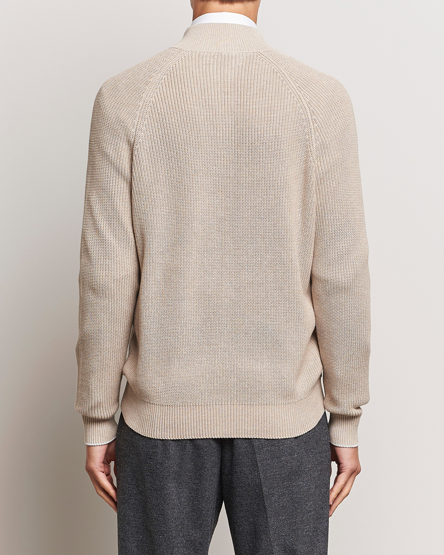 Herre | Gensere | Brunello Cucinelli | Rib Wool Zip Cardigan Light Beige