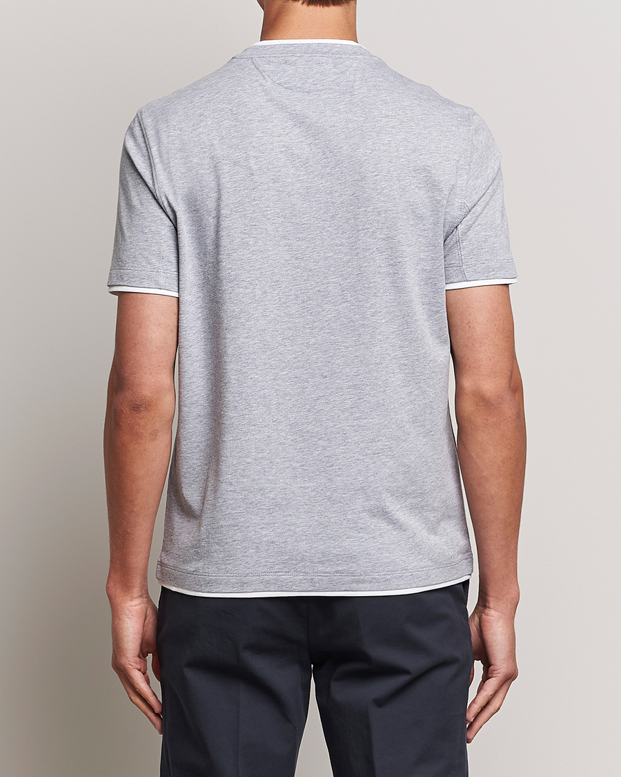 Herre | T-Shirts | Brunello Cucinelli | Short Sleeve Logo T-Shirt Light Grey