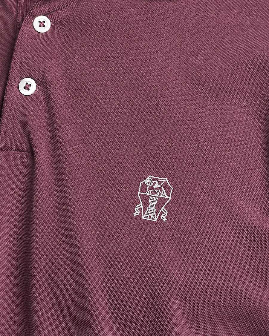 Herre | Pikéer | Brunello Cucinelli | Short Sleeve Logo Polo Burgundy